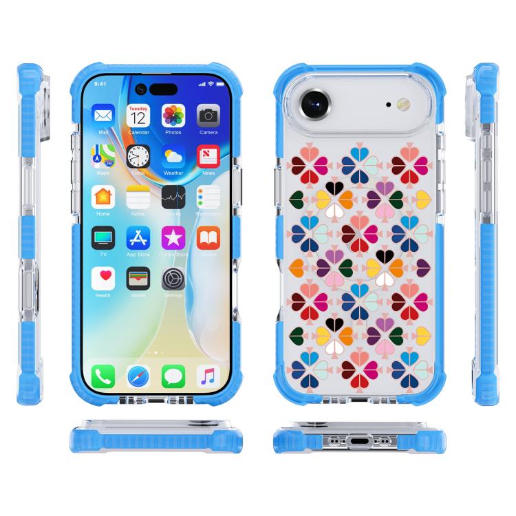 For iPhone Air Acrylic Four-Corner Shockproof Heart Pattern Magnetic Phone Case