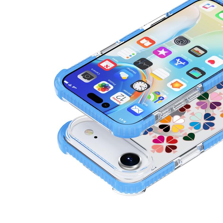 For iPhone Air Acrylic Four-Corner Shockproof Heart Pattern Magnetic Phone Case