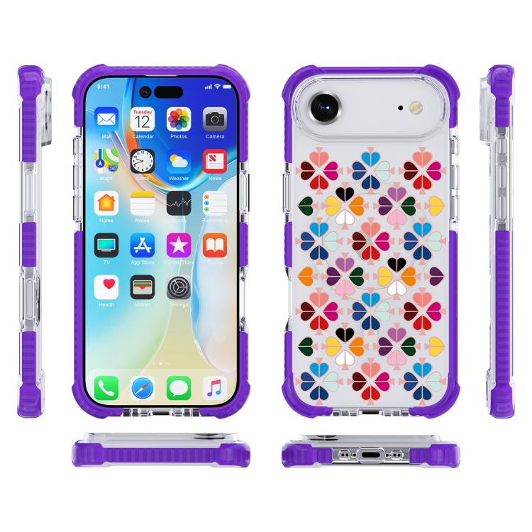 For iPhone Air Acrylic Four-Corner Shockproof Heart Pattern Magnetic Phone Case