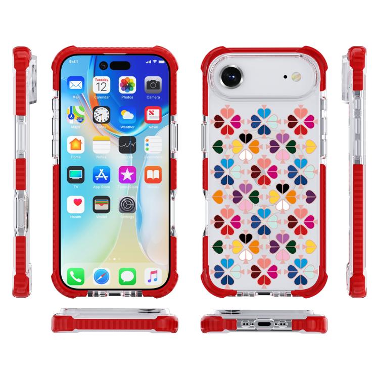 For iPhone Air Acrylic Four-Corner Shockproof Heart Pattern Magnetic Phone Case