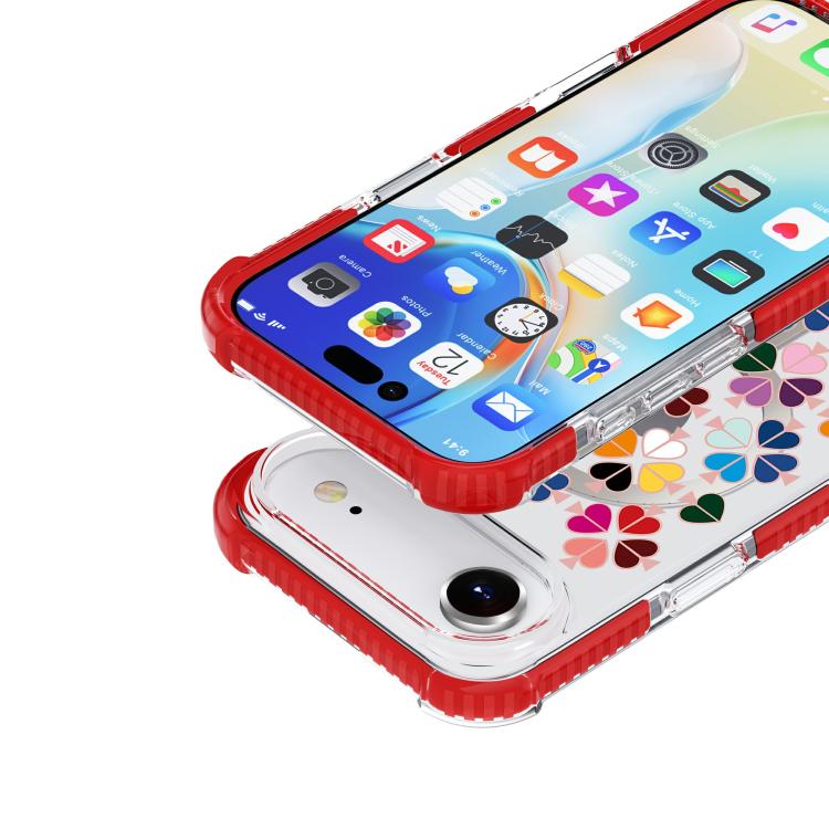 For iPhone Air Acrylic Four-Corner Shockproof Heart Pattern Magnetic Phone Case