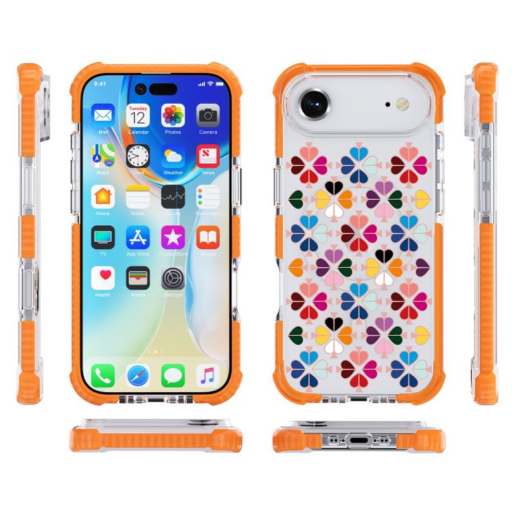 For iPhone Air Acrylic Four-Corner Shockproof Heart Pattern Magnetic Phone Case