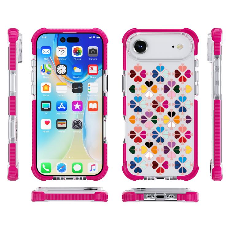 For iPhone Air Acrylic Four-Corner Shockproof Heart Pattern Magnetic Phone Case