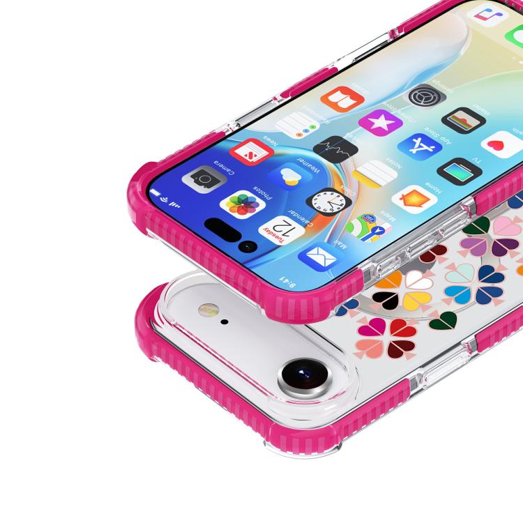 For iPhone Air Acrylic Four-Corner Shockproof Heart Pattern Magnetic Phone Case