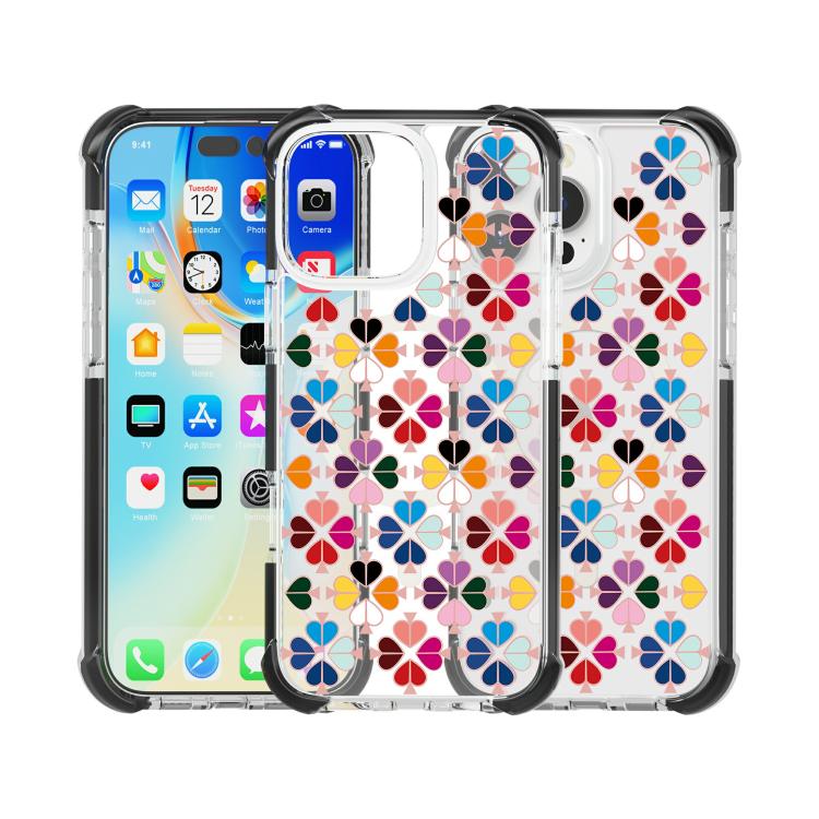 For iPhone 16 Pro Max Acrylic Four-Corner Shockproof Heart Pattern Magnetic Phone Case