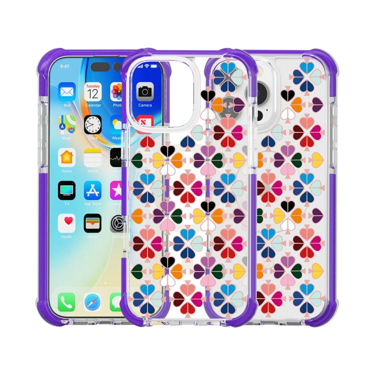 For iPhone 16 Pro Max Acrylic Four-Corner Shockproof Heart Pattern Magnetic Phone Case