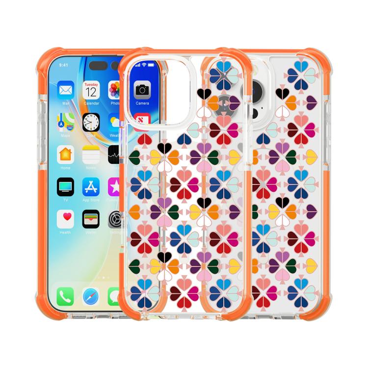 For iPhone 16 Pro Max Acrylic Four-Corner Shockproof Heart Pattern Magnetic Phone Case
