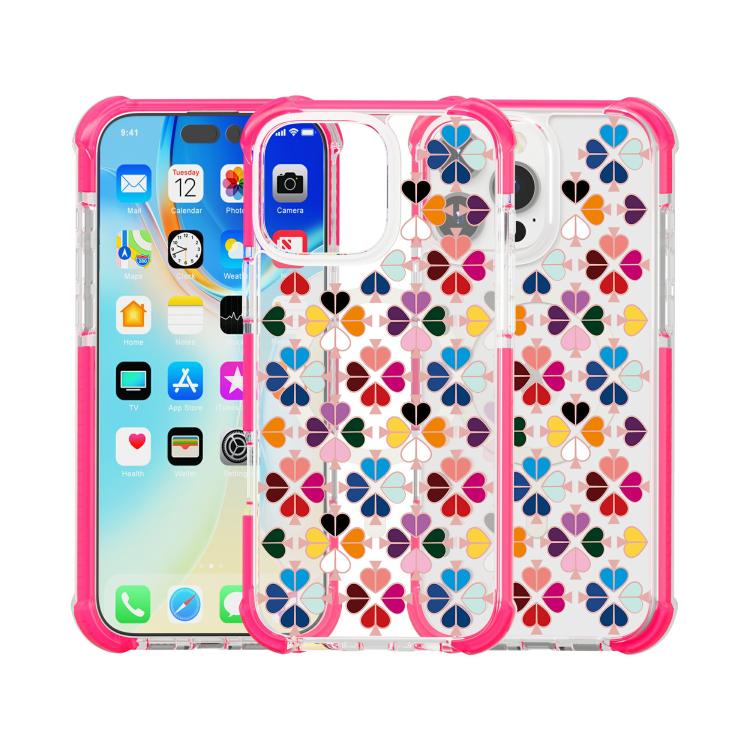 For iPhone 16 Pro Max Acrylic Four-Corner Shockproof Heart Pattern Magnetic Phone Case