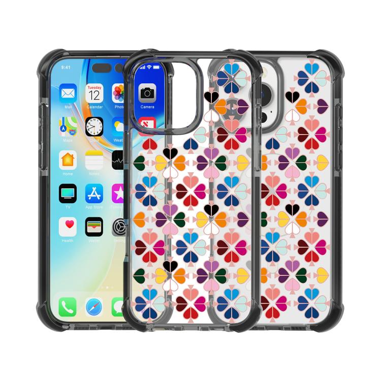 For iPhone 16 Pro Acrylic Four-Corner Shockproof Heart Pattern Magnetic Phone Case