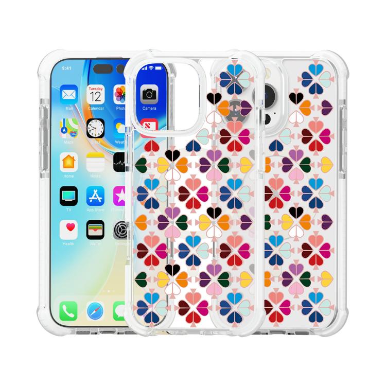 For iPhone 16 Pro Acrylic Four-Corner Shockproof Heart Pattern Magnetic Phone Case