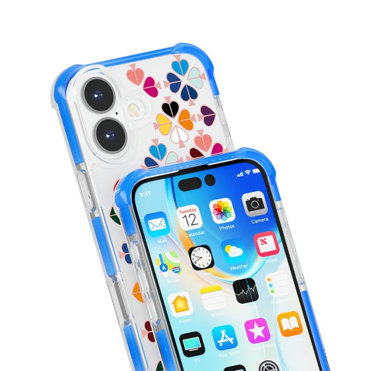For iPhone 16 Acrylic Four-Corner Shockproof Heart Pattern Magnetic Phone Case