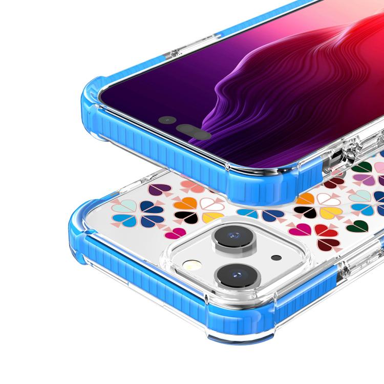 For iPhone 14 Acrylic Four-Corner Shockproof Heart Pattern Magnetic Phone Case