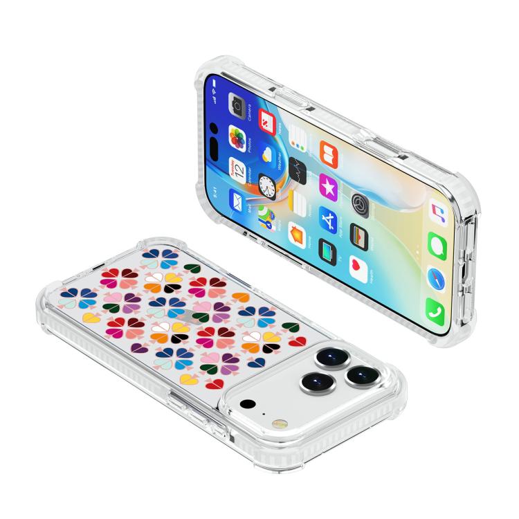For iPhone 17 Pro Acrylic Four-Corner Shockproof Heart Pattern Phone Case