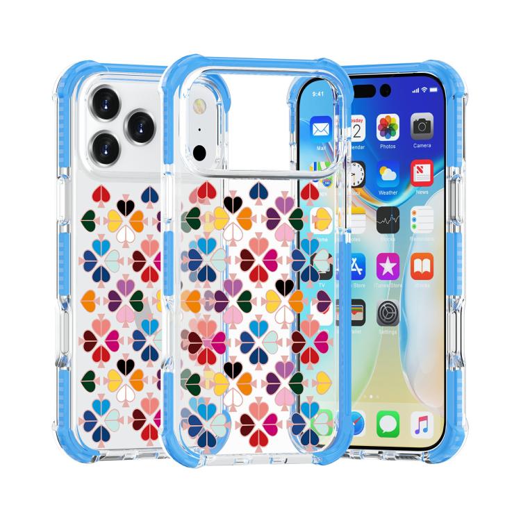 For iPhone 17 Pro Acrylic Four-Corner Shockproof Heart Pattern Phone Case