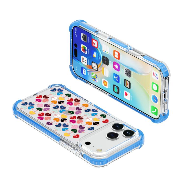 For iPhone 17 Pro Acrylic Four-Corner Shockproof Heart Pattern Phone Case