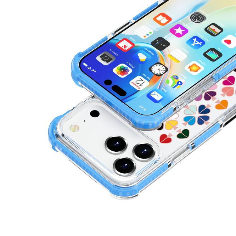 For iPhone 17 Pro Acrylic Four-Corner Shockproof Heart Pattern Phone Case