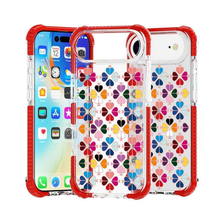 For iPhone Air Acrylic Four-Corner Shockproof Heart Pattern Phone Case