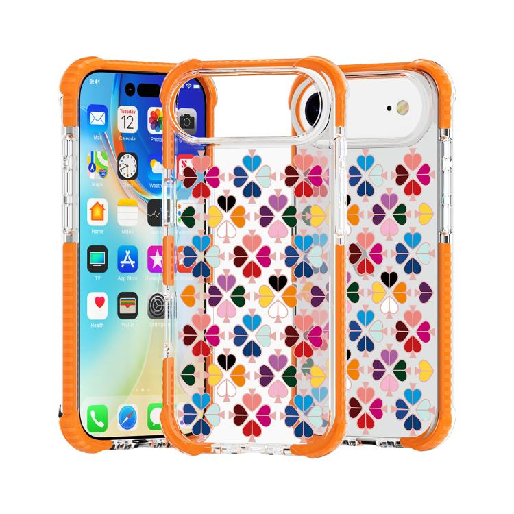 For iPhone Air Acrylic Four-Corner Shockproof Heart Pattern Phone Case
