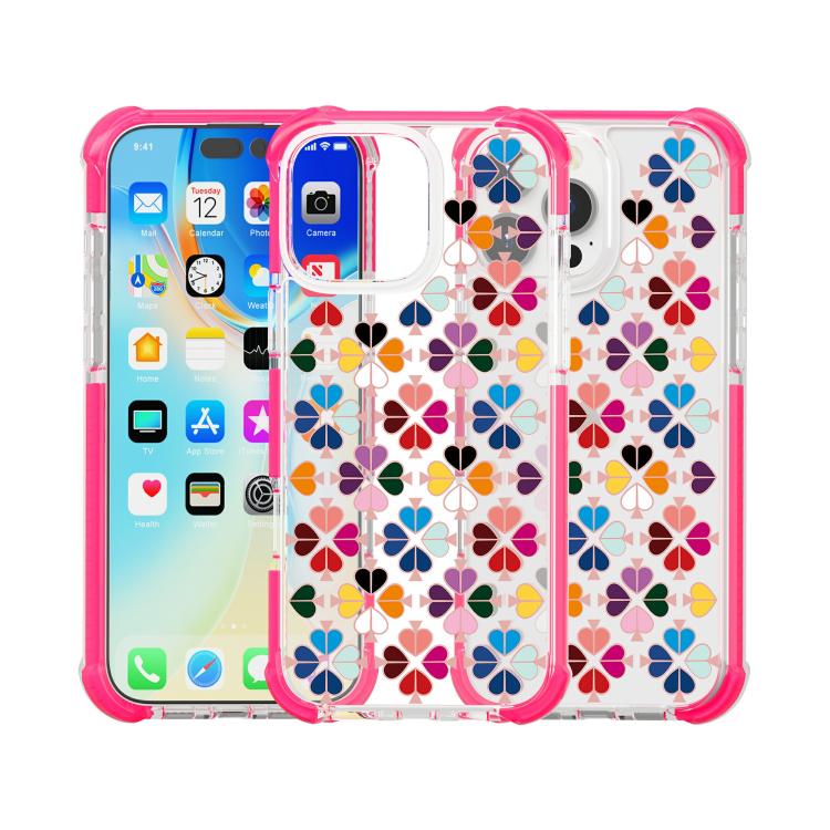 For iPhone 16 Pro Acrylic Four-Corner Shockproof Heart Pattern Phone Case