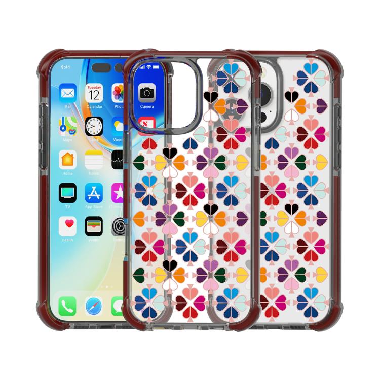 For iPhone 16 Pro Acrylic Four-Corner Shockproof Heart Pattern Phone Case