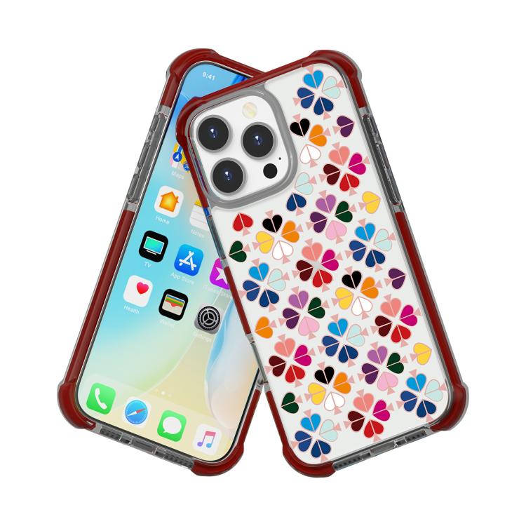 For iPhone 16 Pro Acrylic Four-Corner Shockproof Heart Pattern Phone Case