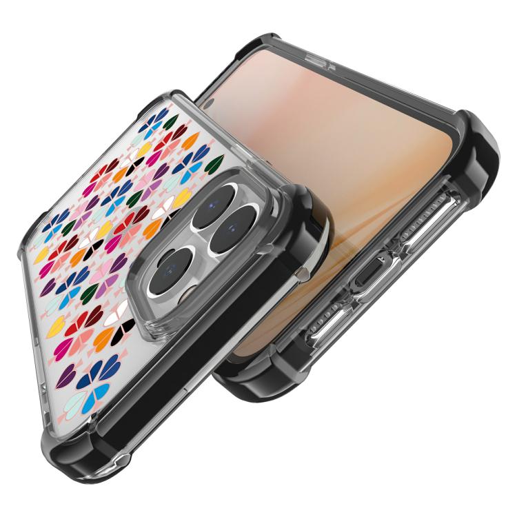 For iPhone 15 Pro Max Acrylic Four-Corner Shockproof Heart Pattern Phone Case
