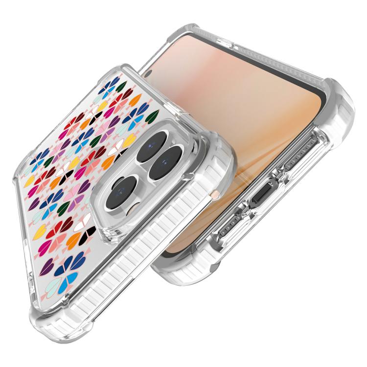 For iPhone 15 Pro Max Acrylic Four-Corner Shockproof Heart Pattern Phone Case