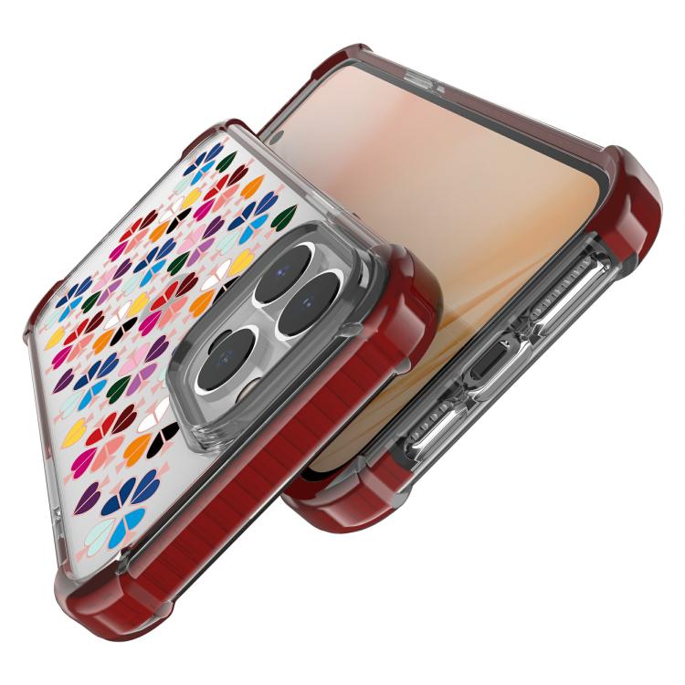 For iPhone 15 Pro Max Acrylic Four-Corner Shockproof Heart Pattern Phone Case