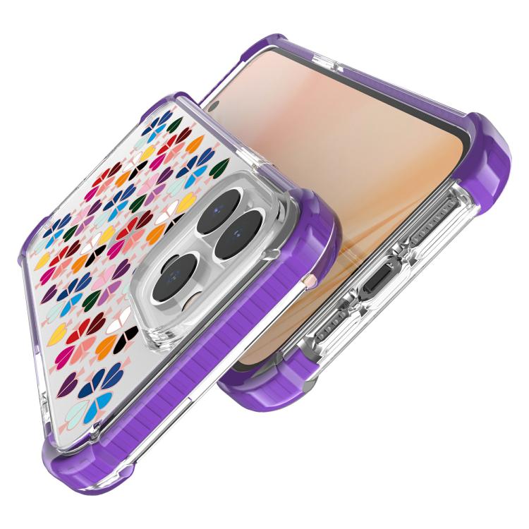 For iPhone 15 Pro Acrylic Four-Corner Shockproof Heart Pattern Phone Case