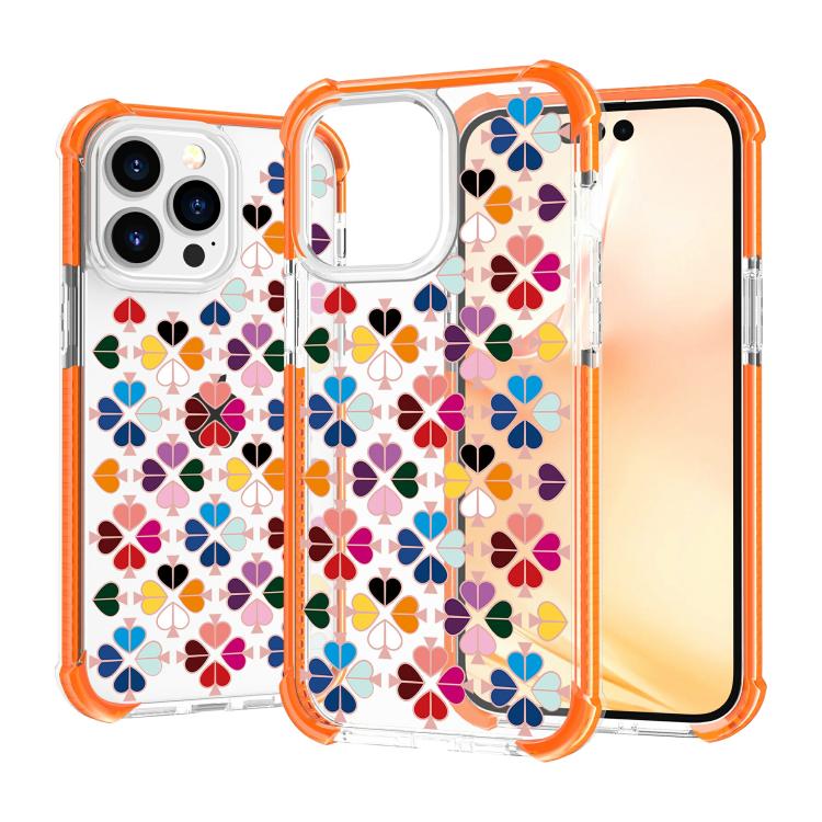 For iPhone 15 Pro Acrylic Four-Corner Shockproof Heart Pattern Phone Case