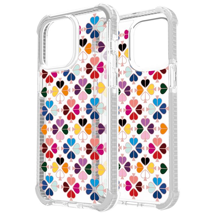 For iPhone 15 Plus Acrylic Four-Corner Shockproof Heart Pattern Phone Case