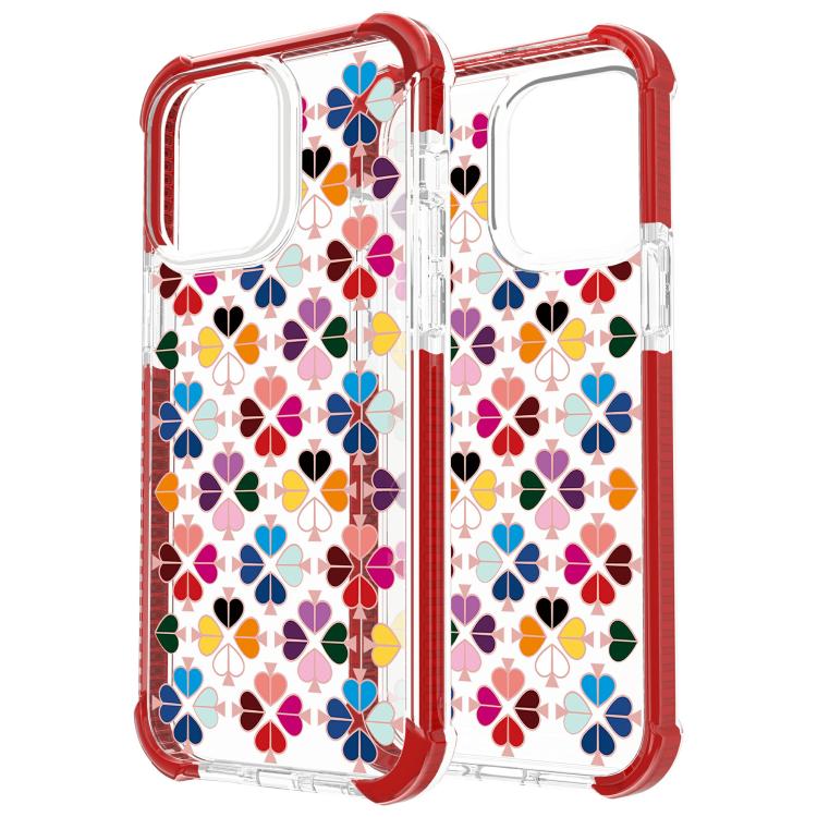 For iPhone 14 Plus Acrylic Four-Corner Shockproof Heart Pattern Phone Case