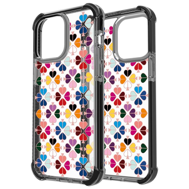 For iPhone 14 Acrylic Four-Corner Shockproof Heart Pattern Phone Case