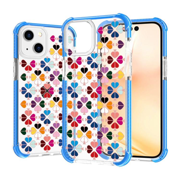 For iPhone 14 Acrylic Four-Corner Shockproof Heart Pattern Phone Case
