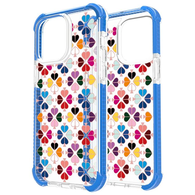 For iPhone 14 Acrylic Four-Corner Shockproof Heart Pattern Phone Case