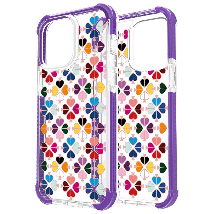 For iPhone 14 Acrylic Four-Corner Shockproof Heart Pattern Phone Case