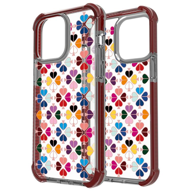 For iPhone 14 Acrylic Four-Corner Shockproof Heart Pattern Phone Case