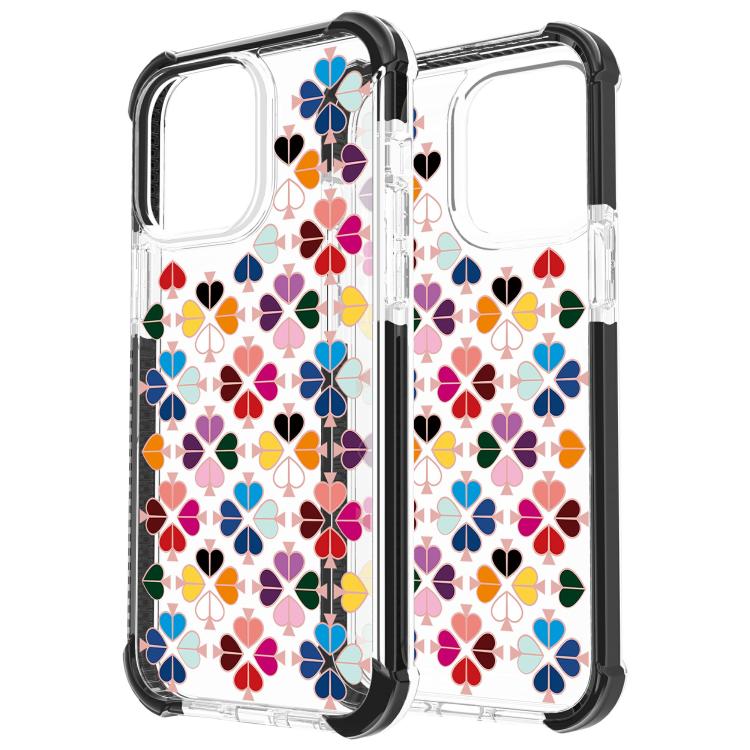 For iPhone 14 Pro Acrylic Four-Corner Shockproof Heart Pattern Phone Case
