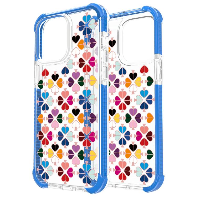 For iPhone 14 Pro Acrylic Four-Corner Shockproof Heart Pattern Phone Case