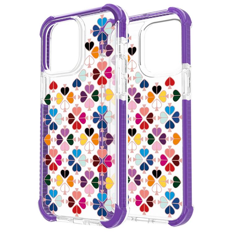 For iPhone 14 Pro Acrylic Four-Corner Shockproof Heart Pattern Phone Case