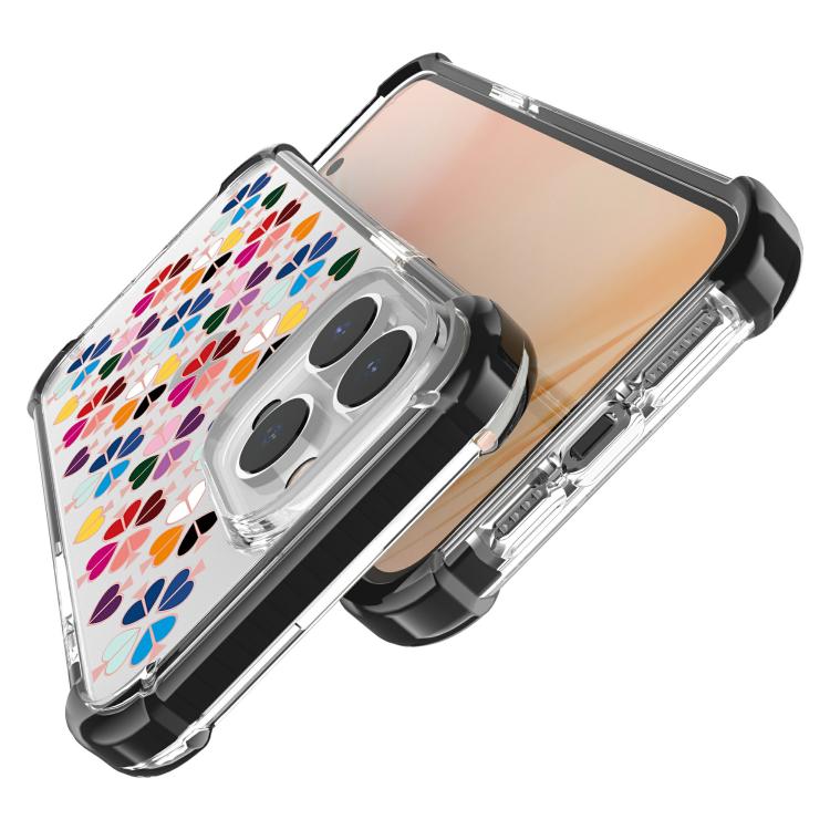 For iPhone 14 Pro Max Acrylic Four-Corner Shockproof Heart Pattern Phone Case