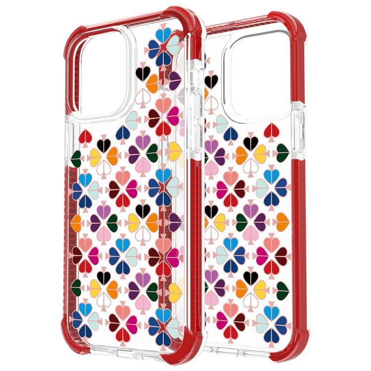 For iPhone 14 Pro Max Acrylic Four-Corner Shockproof Heart Pattern Phone Case