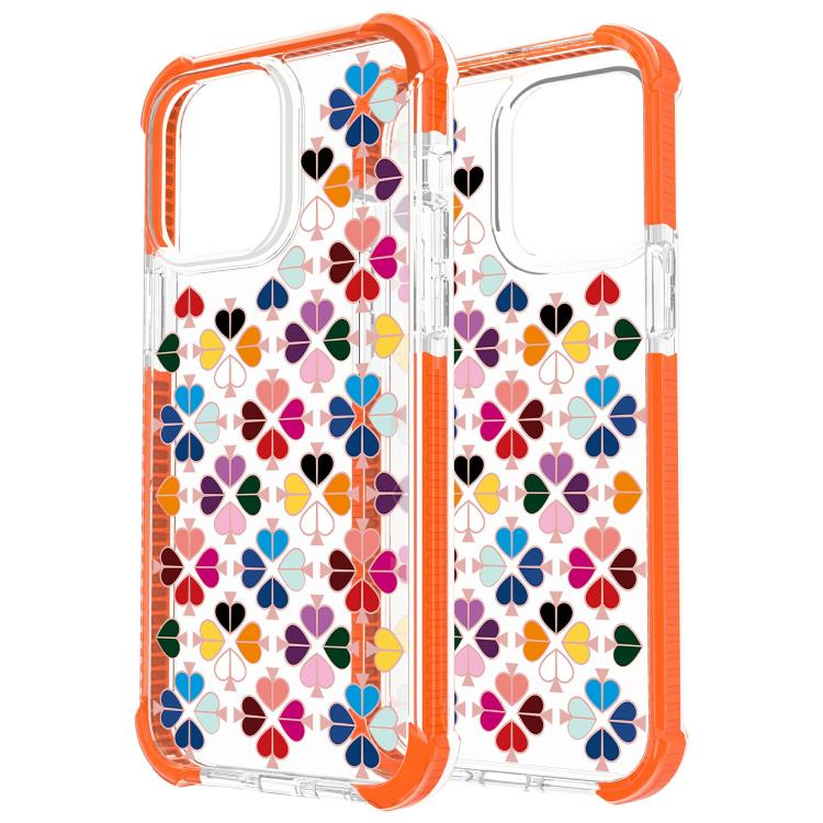 For iPhone 14 Pro Max Acrylic Four-Corner Shockproof Heart Pattern Phone Case
