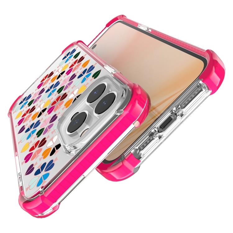 For iPhone 14 Pro Max Acrylic Four-Corner Shockproof Heart Pattern Phone Case