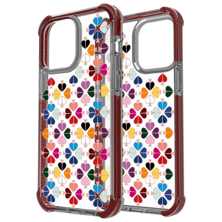 For iPhone 14 Pro Max Acrylic Four-Corner Shockproof Heart Pattern Phone Case