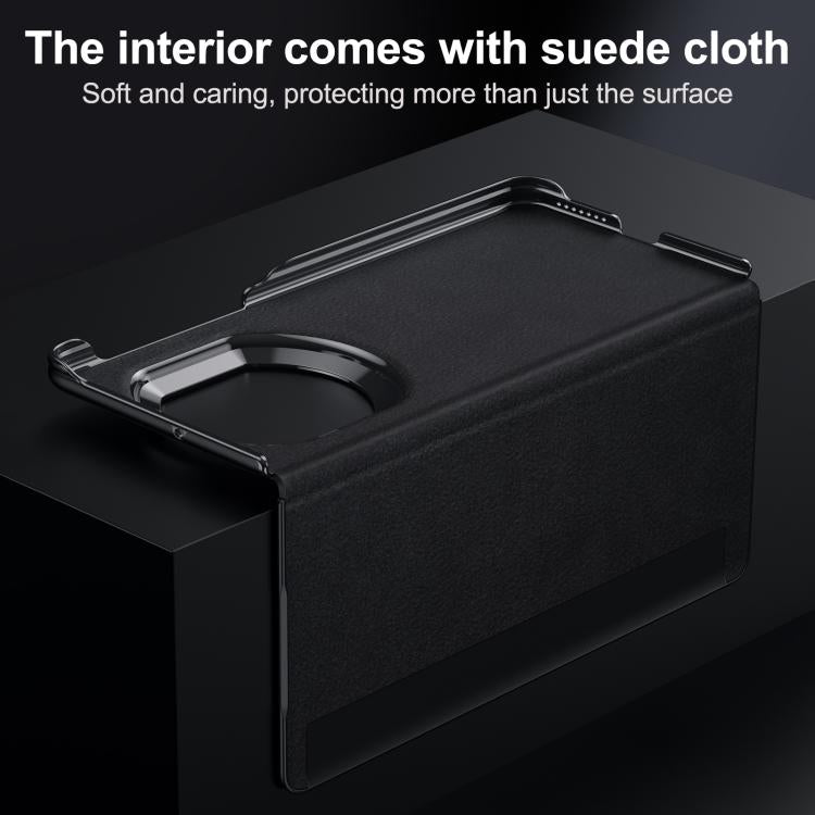 For Huawei Mate X7 SULADA Smart Series Wristband Holder Smart View Window Genuine Leather Phone Case