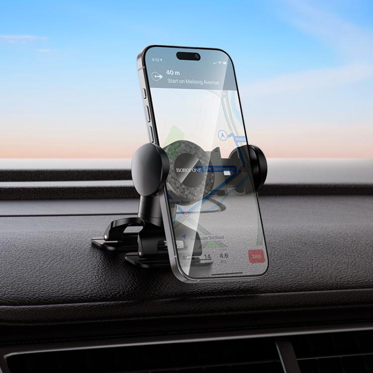 Borofone BH142 Pull Clip Car Center Console Phone Holder - Black