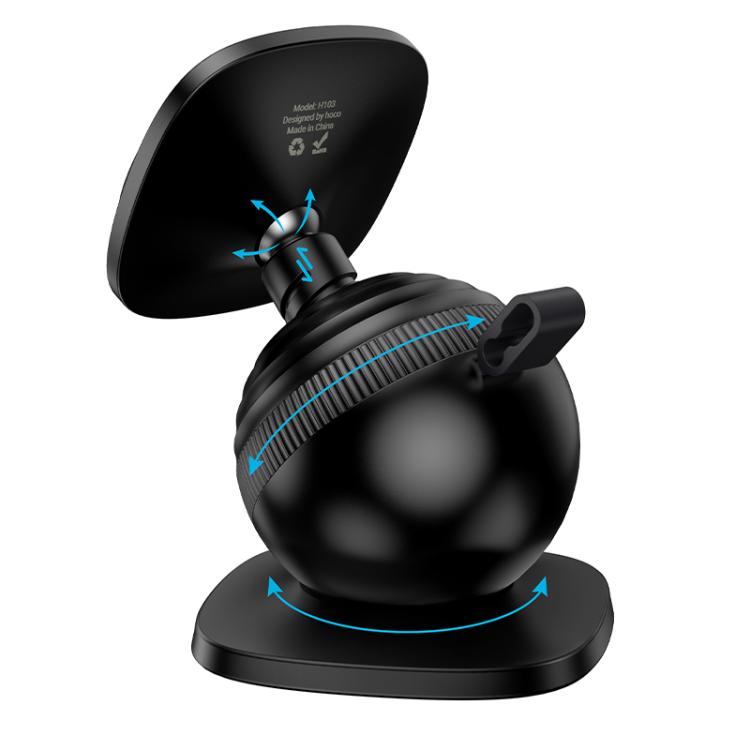 hoco H103 Daisy Ring Magnetic Car Center Console Phone Holder - Black