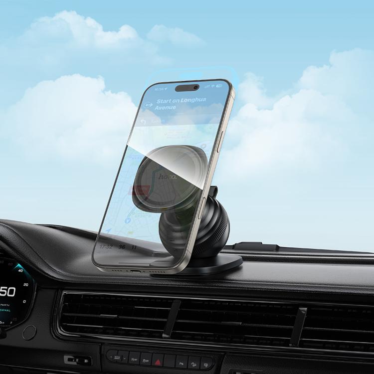 hoco H103 Daisy Ring Magnetic Car Center Console Phone Holder - Black