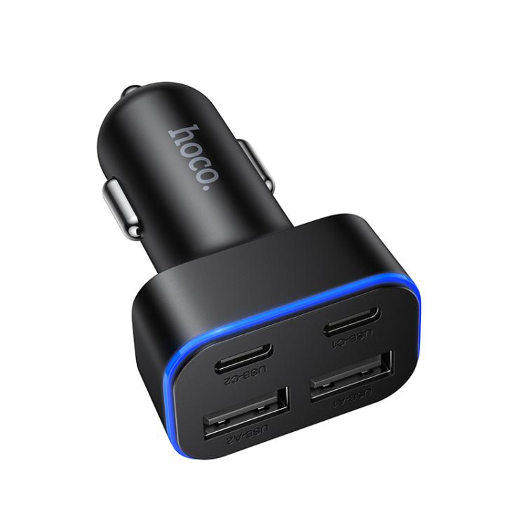 hoco Z63 Barry USB-A x 2 and Type-C x 2 Four Port Car Charger - Black